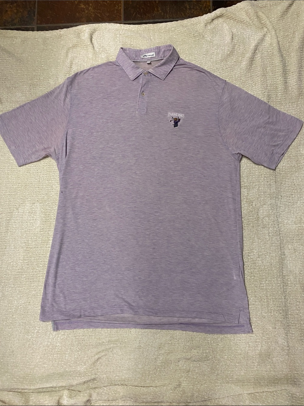Peter Millar Lavender Polo Shirt with Embroidered Logo